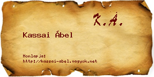 Kassai Ábel névjegykártya