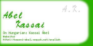 abel kassai business card
